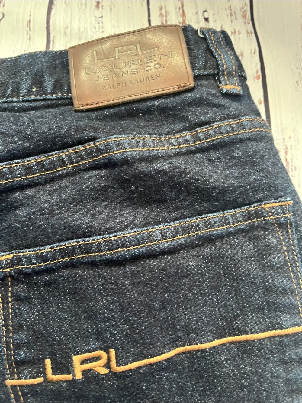 Ralph Lauren LRL High Rise Dark Wash Classic Straight Leg Jeans Size 12 Women’s - Picture 6 of 9
